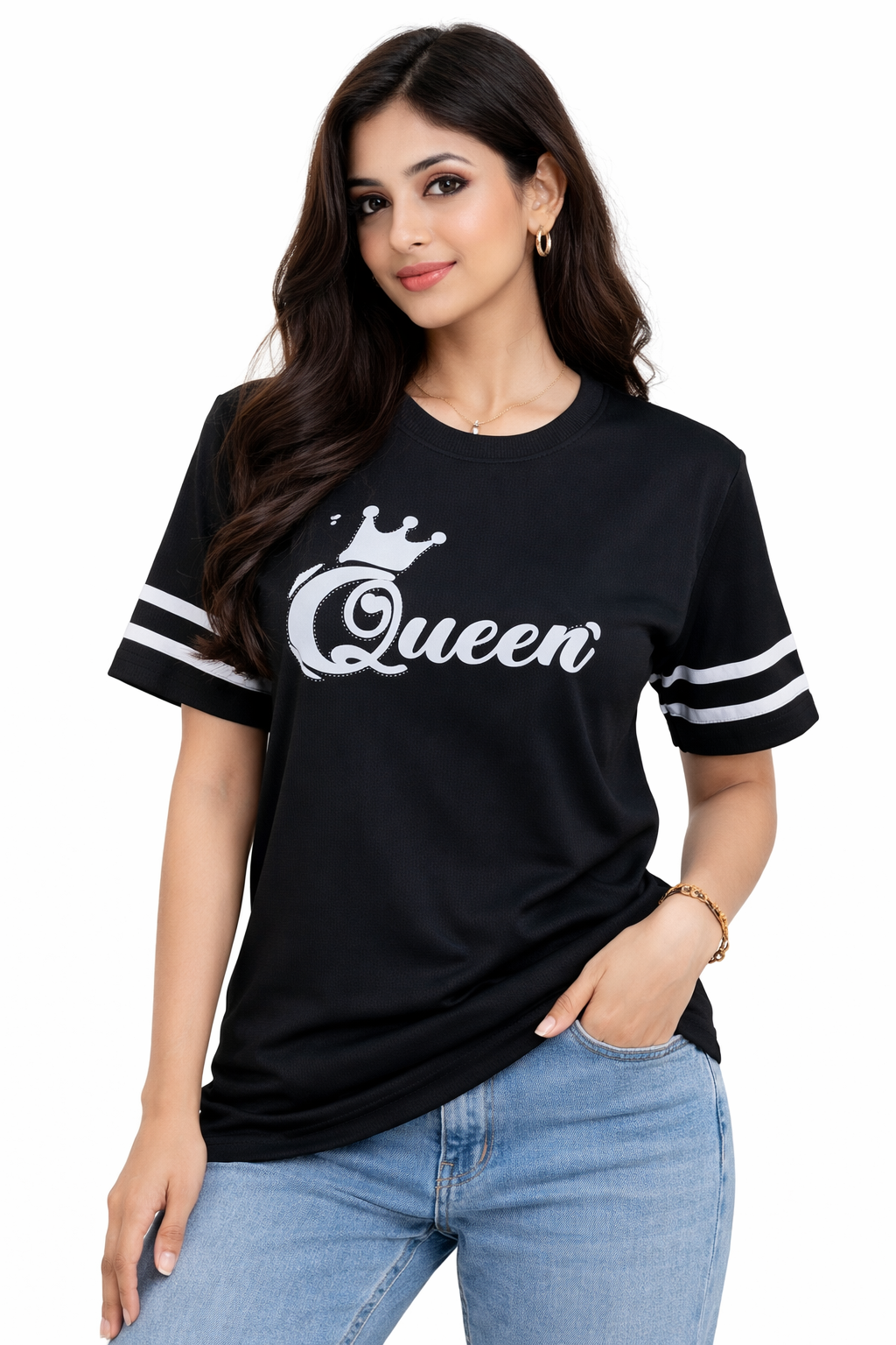 Women’s Black Printed T-Shirt