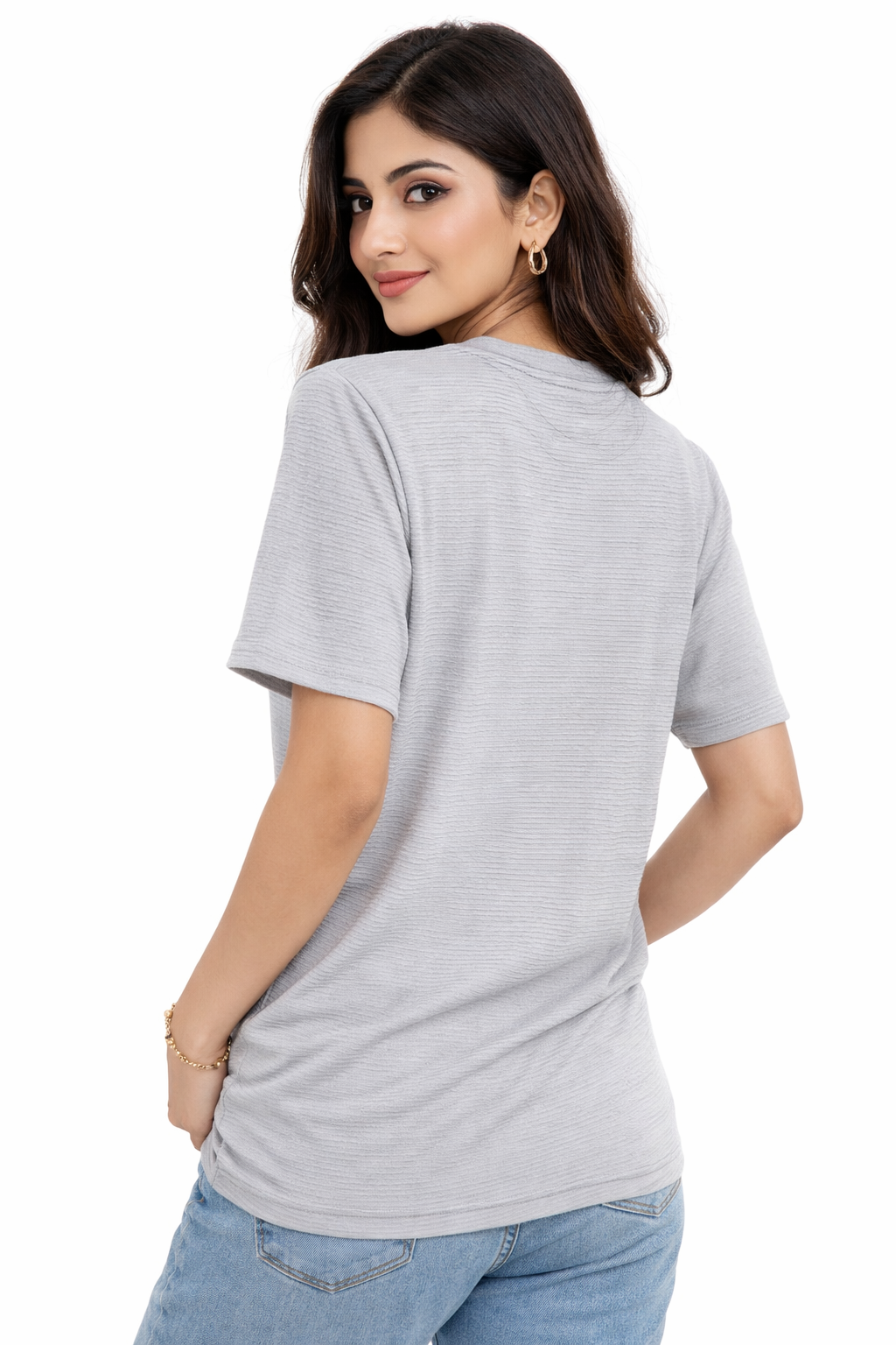 Women’s Grey Textured T-Shirt