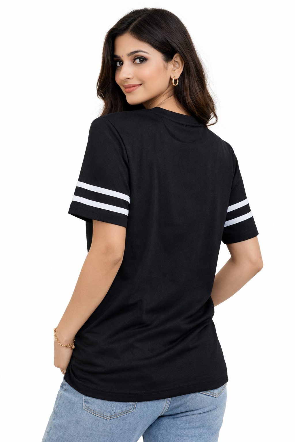 Women’s Black Printed T-Shirt