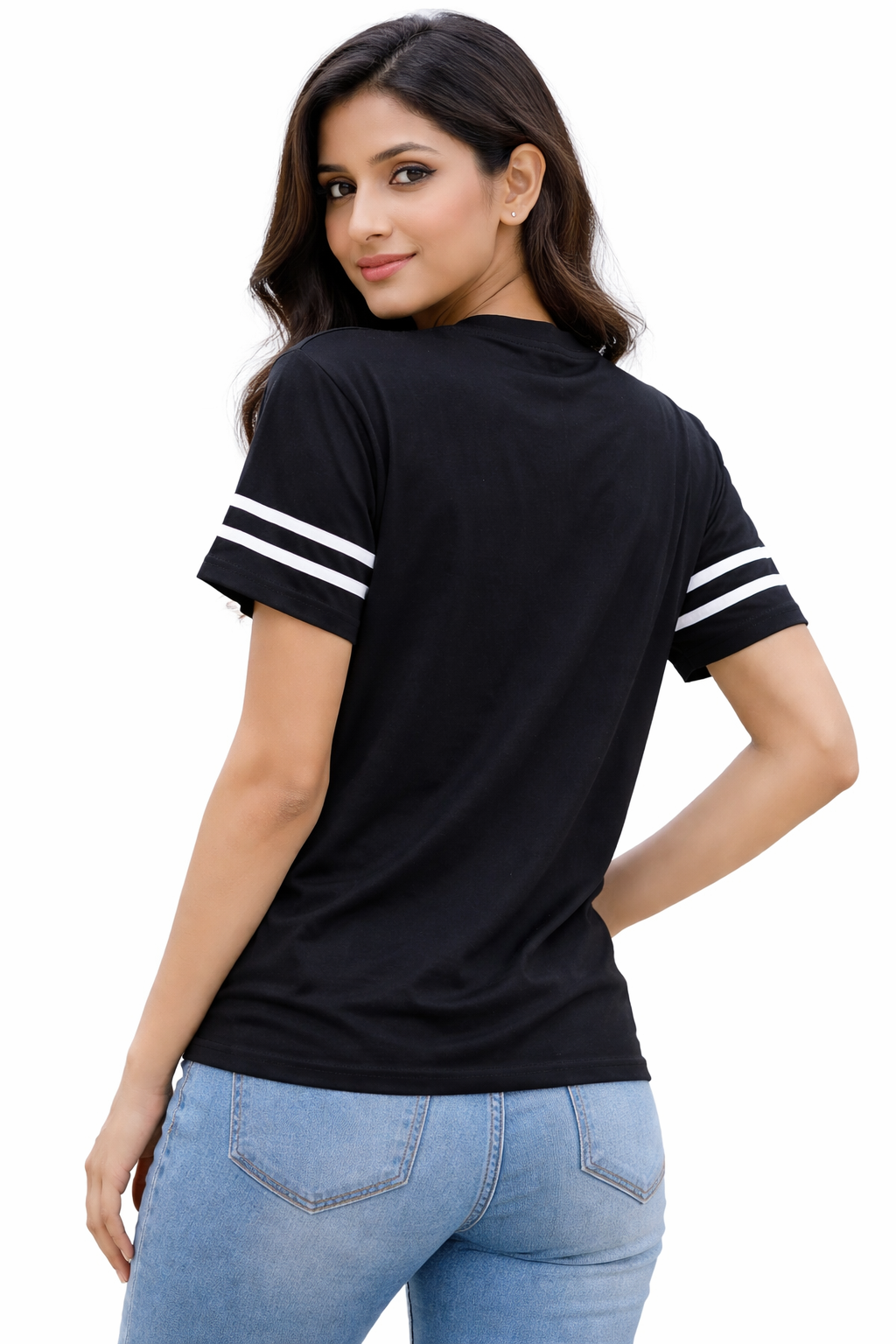 Women’s Black Ribbed T-Shirt – Dream Print