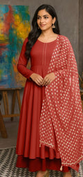 Terracotta Rust Anarkali Suit