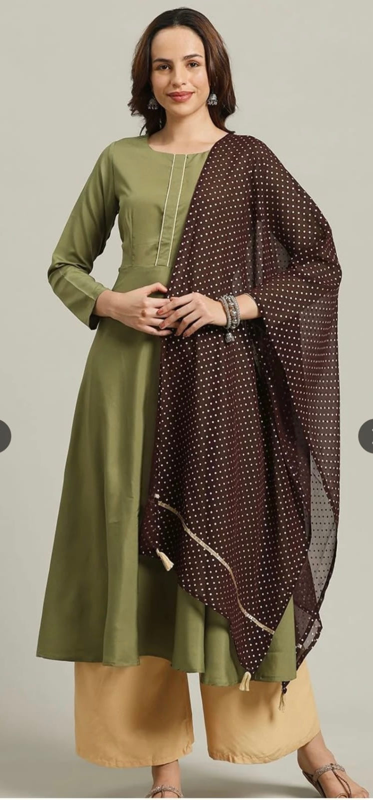 Olive Green & Coffee Contrast Set