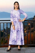 Lavender Marble Printed Gown