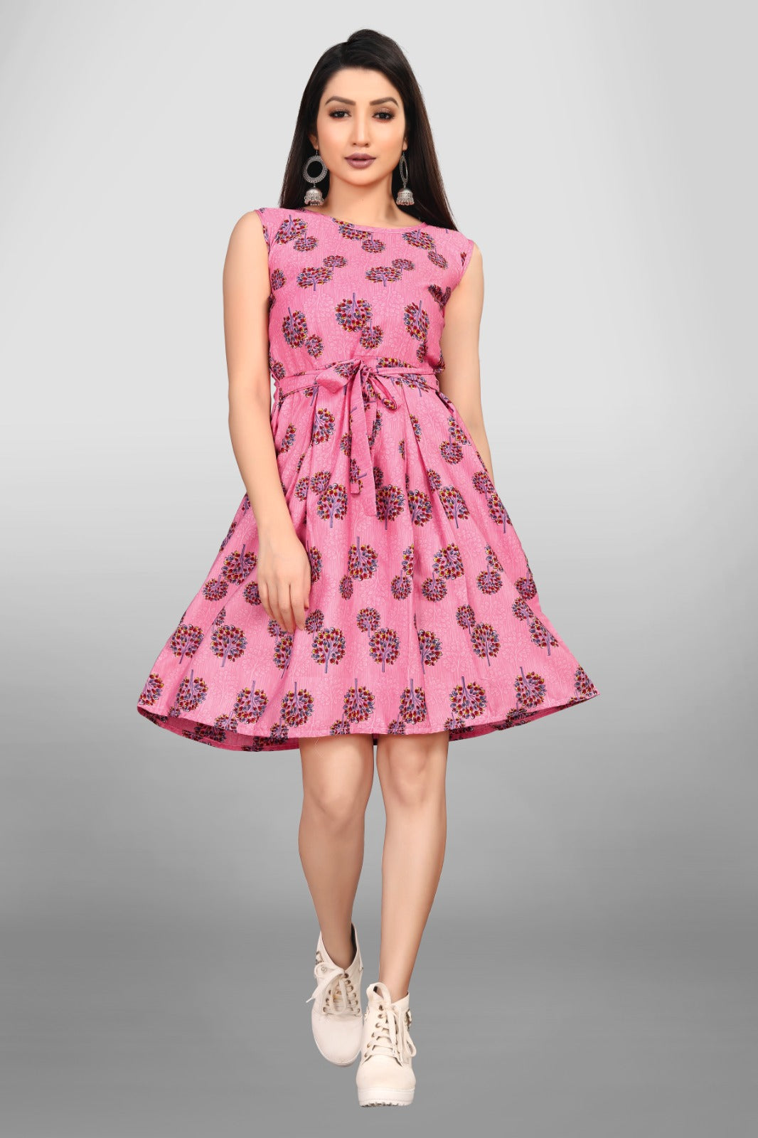 Pink Ethnic Printed Dress